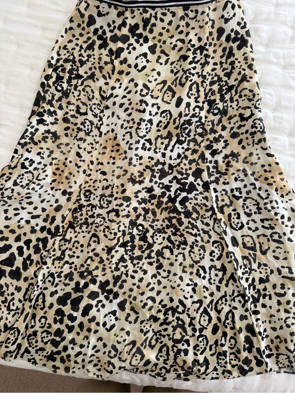 La Ligne Leopard-Print A-Line Skirt - Black, Tan, Cream